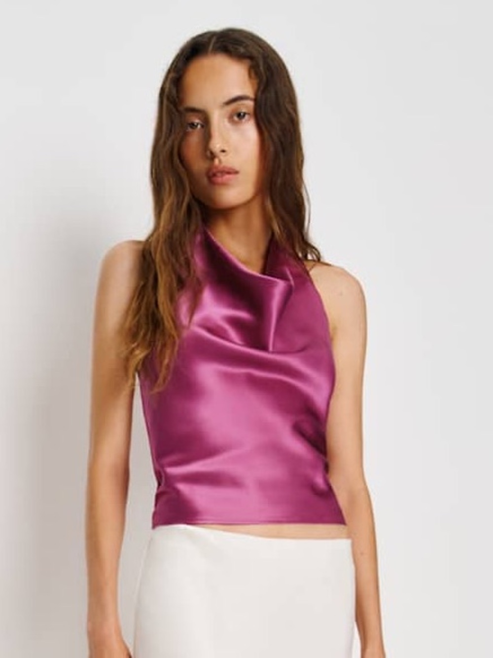 Reformation Tali Silk Halter Top